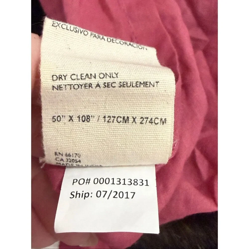 Anthropologie raspberry pink Tiered Ruffle tie curtain panel